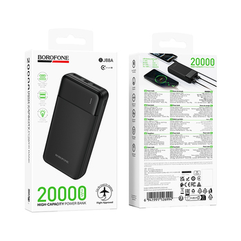Borofone Power Bank 20000mAh BJ88A Clever - 2xUSB - czarny