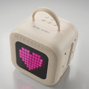 Blavec Portable Bluetooth Speaker WS-09 Karaoke Fun - 10W with 2 microphones and display (WS09-2MBE) beige