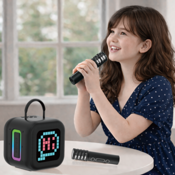Blavec Głośnik Bezprzewodowy Bluetooth WS-09 Karaoke Fun - 10W z 2 mikrofonami i wyświetlaczem (WS09-2MB) czarny
