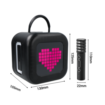 Blavec Głośnik Bezprzewodowy Bluetooth WS-09 Karaoke Fun - 10W z 2 mikrofonami i wyświetlaczem (WS09-2MB) czarny