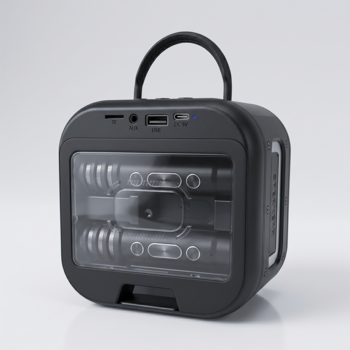 Blavec Głośnik Bezprzewodowy Bluetooth WS-09 Karaoke Fun - 10W z 2 mikrofonami i wyświetlaczem (WS09-2MB) czarny