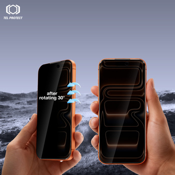 Tel Protect Dust-Free Easy Fit Privacy Titan Tempered Glass for Samsung Galaxy S26 Plus black (with fingerprint unlock)