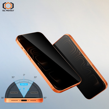 Tel Protect Dust-Free Easy Fit Privacy Full Glue 6D Tempered Glass for Iphone 16 black - 2 pieces