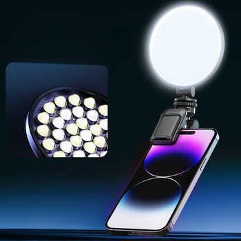 Blavec Lampa pierścieniowa Selfie Aura Mini LED P-60 klips (LPP60-KLB) czarna
