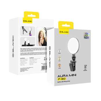 Blavec Lampa pierścieniowa Selfie Aura Mini LED P-60 klips (LPP60-KLB) czarna
