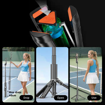 Blavec Selfie Stick Aluminium Fusion P-12 Magsafe Auto pop tripod + pilot 1,60 metra (SSFP12-MTRAPB160) czarny