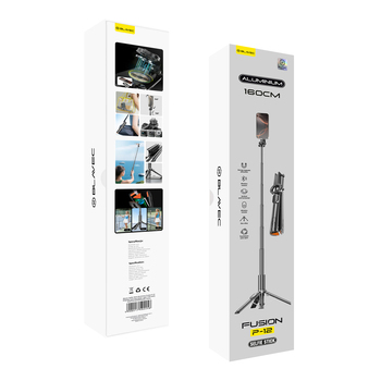 Blavec Selfie Stick Aluminium Fusion P-12 Magsafe Auto pop tripod + pilot 1,60 metra (SSFP12-MTRAPB160) czarny
