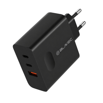 Blavec Ładowarka sieciowa BC-11 GaN - USB + 2xTyp C - QC PD 65W 3A (TCBC11G-U2CB653A) czarna