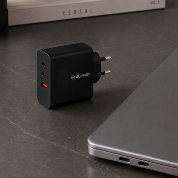 Blavec Ładowarka sieciowa BC-11 GaN - USB + 2xTyp C - QC PD 65W 3A (TCBC11G-U2CB653A) czarna