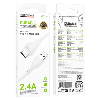 Borofone Cable BX121 Energy - USB to Micro USB - 2,4A 1 metre white