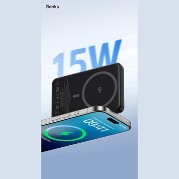 Benks Power Bank 10000mAh MP17 Aramid Fiber 600D - Typ C - magnetyczny z ładowaniem indukcyjnym