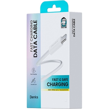 Benks Kabel D46 pleciony - Typ C na Lightning - PD 27W 3A 1 metr czarny