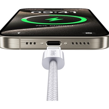 Benks Kabel D46 pleciony - Typ C na Lightning - PD 27W 3A 2 metry biały