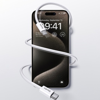Benks Kabel D46 pleciony - Typ C na Lightning - PD 27W 3A 2 metry biały