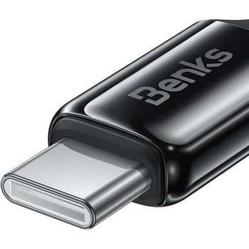 Benks Kabel D49 pleciony - Typ C na Typ C - PD 60W 3A 1,2 metra czarny