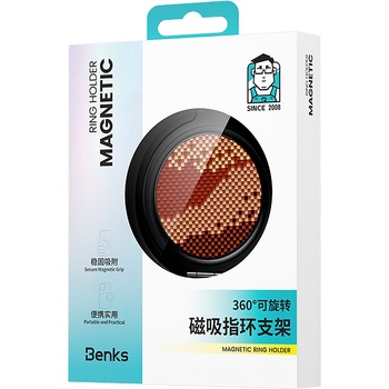 Benks Uchwyt Ring Grip Golden Tide 600D magnetyczny czarny