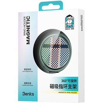 Benks Uchwyt Ring Grip Passion Green 600D magnetyczny czarny