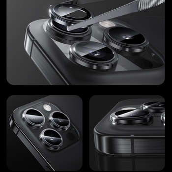 Benks Hartowane szkło Glass Warrior Lens Protector na aparat do Iphone 16 Pro/16 Pro Max (obiektyw 3 sztuki) srebrne