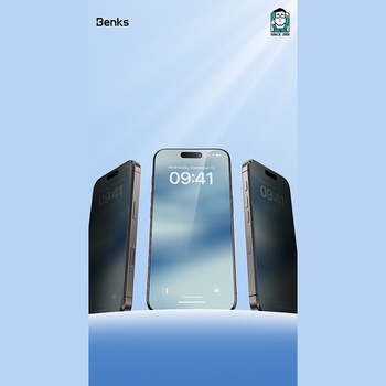 Benks Hartowane szkło Ultra Shield Privacy Glass (FK65) do Iphone 16 Pro czarne (Thin Edge)