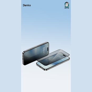 Benks Hartowane szkło Ultra Shield Privacy Glass (FK65) do Iphone 16 Pro czarne (Thin Edge)