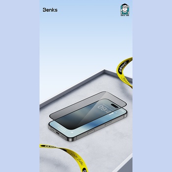 Benks Hartowane szkło Ultra Shield Privacy Glass (FK65) do Iphone 16 Pro czarne (Thin Edge)