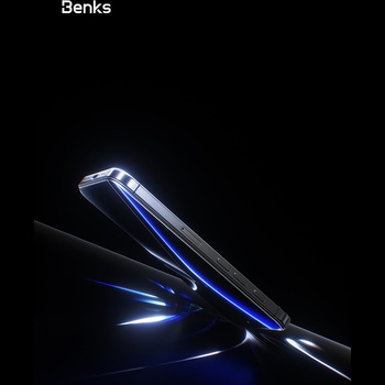 Benks Hartowane szkło Glass Warrior Sapphire Coating (LS65) do Iphone 16 Pro Max czarne (Thin Edge)