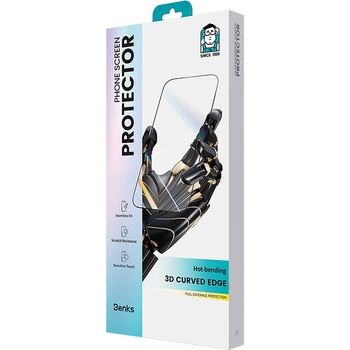 Benks Hartowane szkło Arc Shield Full Coverage do Iphone 15 Pro czarne
