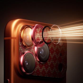 Benks Hartowane szkło Armor Warrior Lens (OR69) do Iphone 17 Pro ArmorGrid pomarańczowy (wyspa)