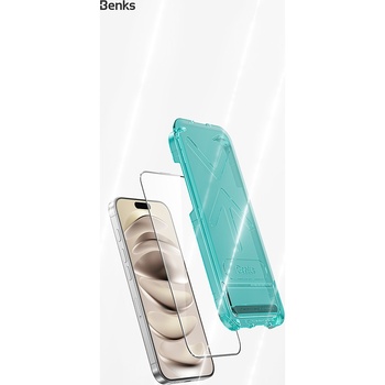 Benks Hartowane szkło GlassWarrior Screen Protector do Iphone 16 Pro czarne