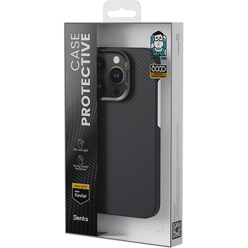 Benks Etui Magnetic Armor Air Kevlar PC Frame 600D do Iphone 16 Plus czarny