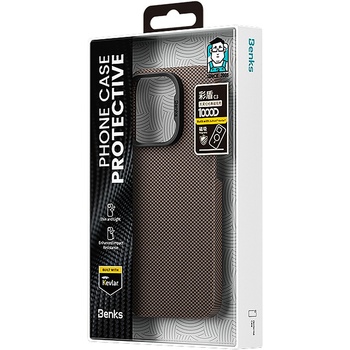 Benks Etui Magnetic Armor Tint Kevlar 1000D (0064) do Iphone 16 Plus złoty