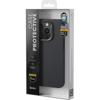 Benks Etui Magnetic Armor Pro Kevlar Metal Frame 600D (D065) do Iphone 16 Pro czarny (Camera Control Button)