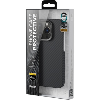 Benks Etui Magnetic Armor Air Kevlar PC Frame 600D (E065) do Iphone 16 Pro czarny