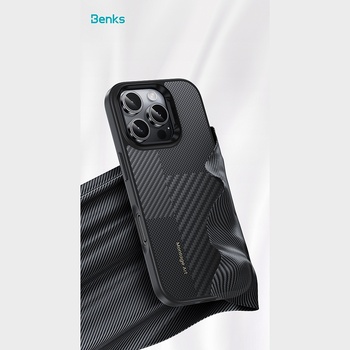 Benks Etui Montage Magnetic Armor Pro Kevlar Metal Frame 600D+1500D (MF66) do Iphone 16 Pro Max czarny (Camera Control Button)