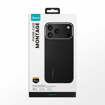 Benks Etui Montage Magnetic Armor Air Kevlar Metal Frame 600D+1500D (MB70) do Iphone 17 Pro Max czarny