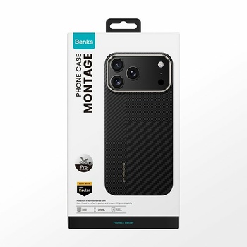 Benks Etui Montage Magnetic Armor Pro Kevlar Metal Frame 600D+1500D (MA69) do Iphone 17 Pro czarny (Camera Control Button)