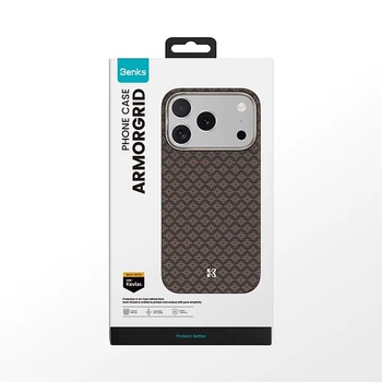 Benks Etui Magnetic Armor Air Armor Grid Kevlar Metal Frame 600D (A069) do Iphone 17 Pro złote