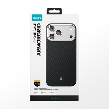 Benks Etui Magnetic Armor Air Armor Grid Kevlar Metal Frame 600D (B067) do Iphone 17 czarne