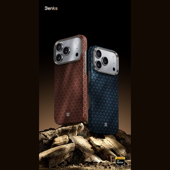 Benks Etui Magnetic Armor Air Armor Grid Kevlar Metal Frame 600D (0069) do Iphone 17 Pro pomarańczowe