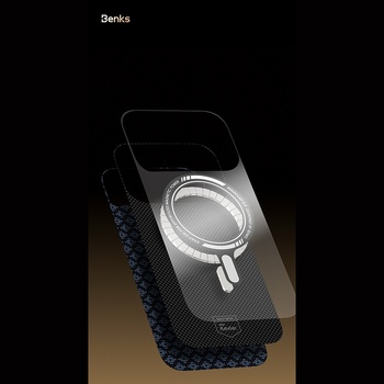 Benks Etui Magnetic Armor Air Armor Grid Kevlar Metal Frame 600D (0069) do Iphone 17 Pro pomarańczowe
