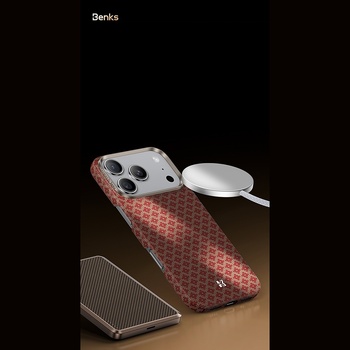 Benks Etui Magnetic Armor Air Armor Grid Kevlar Metal Frame 600D (0070) do Iphone 17 Pro Max pomarańczowe