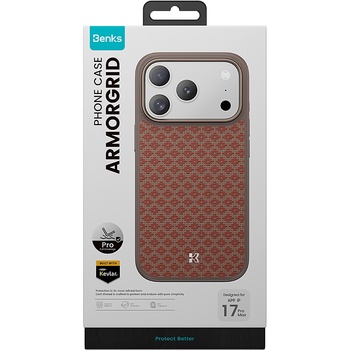 Benks Etui Magnetic Armor Pro Armor Grid Kevlar Metal Frame 600D (YB70) do Iphone 17 Pro Max pomarańczowe