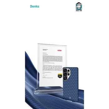 Benks Etui Magnetic Armor Air Armor Grid Kevlar Metal Frame 600D (A049) do Samsung Galaxy S26 Plus niebieskie