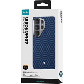 Benks Etui Magnetic Armor Air Armor Grid Kevlar Metal Frame 600D (A049) do Samsung Galaxy S26 Plus niebieskie