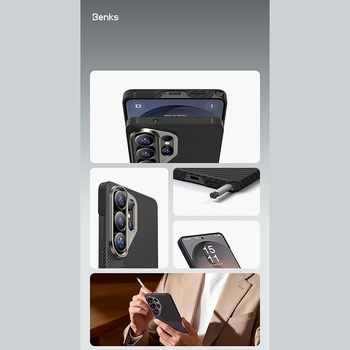 Benks Etui Montage Magnetic Armor Air Kevlar Metal Frame 600D+1500D (F048) do Samsung Galaxy S26 czarny