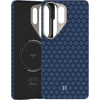 Benks Etui Magnetic Armor Air Armor Grid Kevlar Metal Frame 600D (A050) do Samsung Galaxy S26 Ultra niebieskie