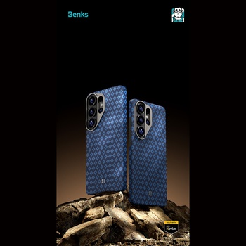 Benks Etui Magnetic Armor Air Armor Grid Kevlar Metal Frame 600D (A050) do Samsung Galaxy S26 Ultra niebieskie