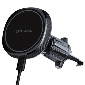 Blavec Uchwyt Samochodowy BHC-06B 15W magnetyczny z ładowaniem indukcyjnym i aktywnym chłodzeniem do kratki (BHC06B-MAVIB) czarny