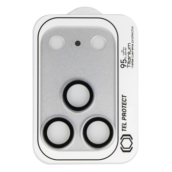Hartowane szkło Tel Protect 95% AR+AF Full Metal Camera Protector na aparat do Iphone 17 Pro Max srebrne (wyspa)