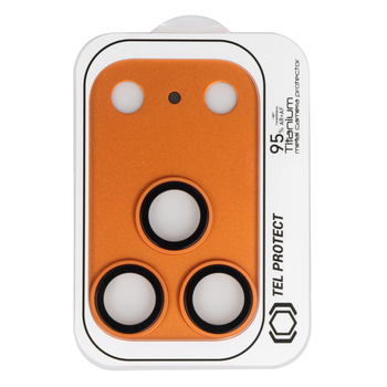 Hartowane szkło Tel Protect 95% AR+AF Full Metal Camera Protector na aparat do Iphone 17 Pro pomarańczowe (wyspa)